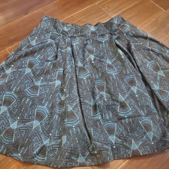 Elegant Teal Patterned Skirt Pleated Full Size 2XL By Melissa McCarthy Seven7 - Picture 3 of 5